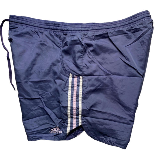 Adidas Vintage Purple Pink and White Shell Shorts (XL)