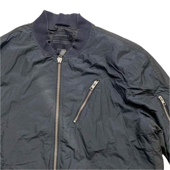 AllSaints Black Bomber Jacket (2XL)