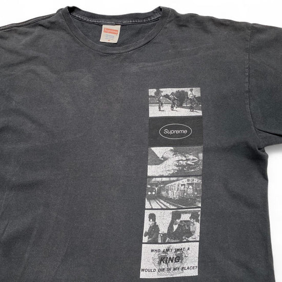 Supreme Montage 2012 Who Am I Vintage Grey and White T Shirt (M)