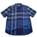 Burberry Brit Nova Check Blue and Black Short Sleeve Shirt (2XL)