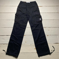 Criminal Damage Skull Black and White Cargo Combat Baggy Trousers