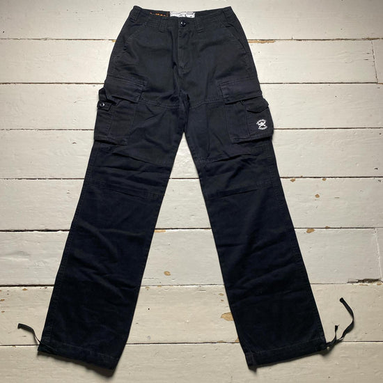Criminal Damage Skull Black and White Cargo Combat Baggy Trousers
