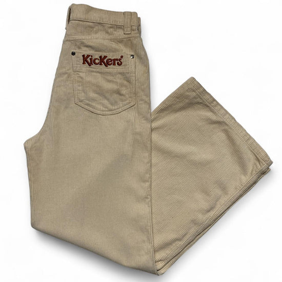Kickers Cream and Brown Corduroy Baggy Wide Leg Jeans