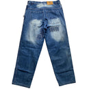 Raw Blue Vintage Baggy Patchwork Stonewashed Blue Jeans (34W)
