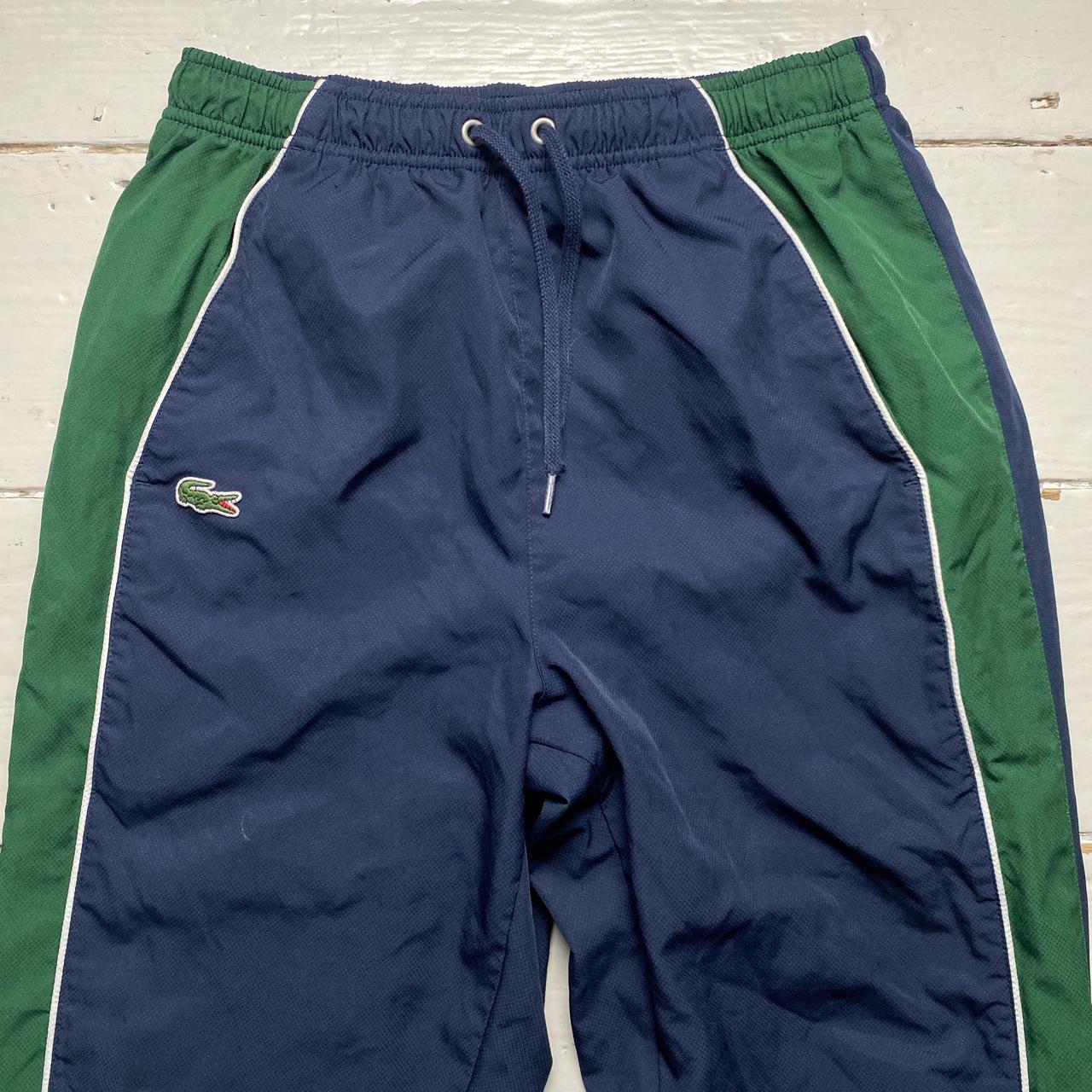 Lacoste Navy Green and White Trackpant Shell Bottoms
