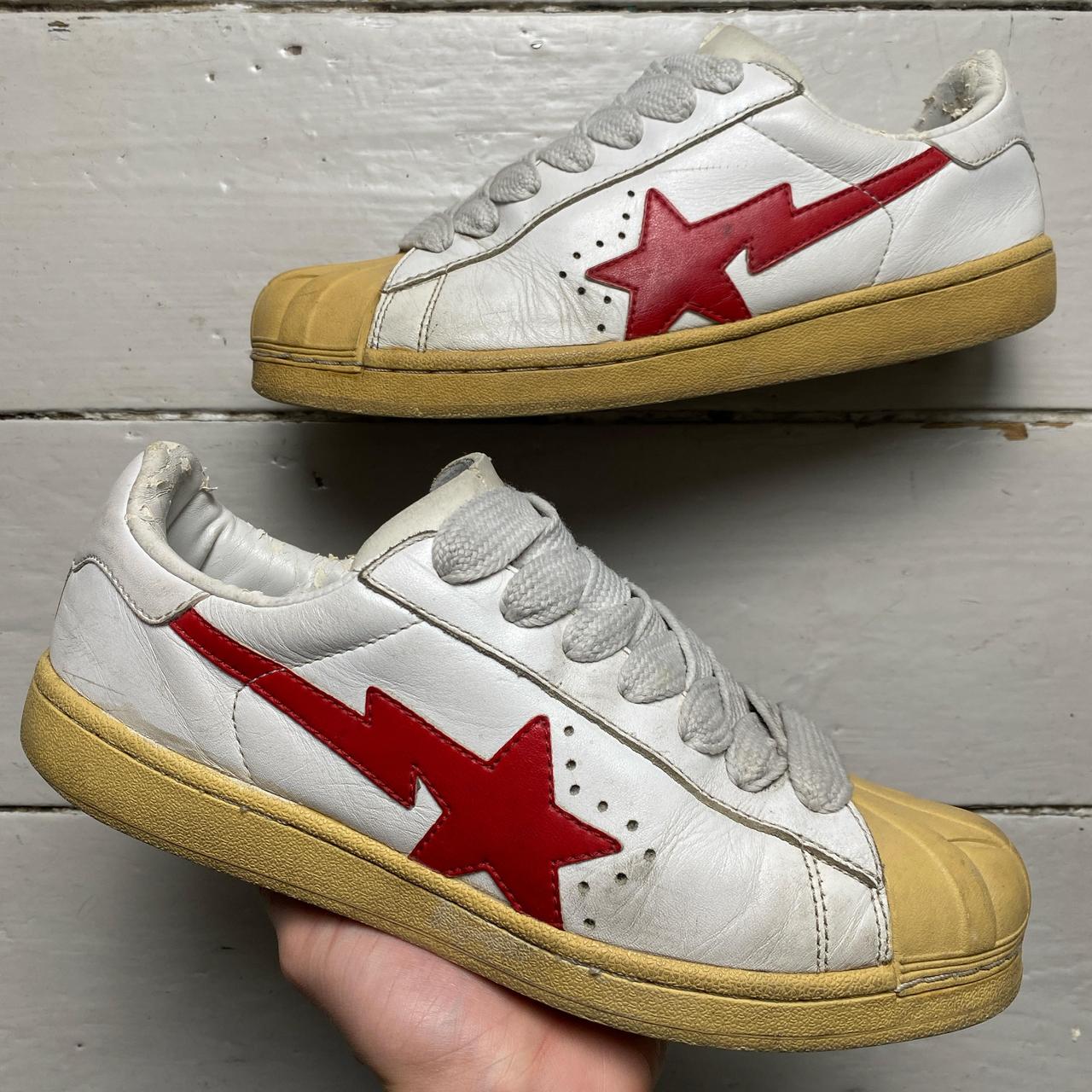 Bape Skull Sta Vintage White and Red Trainers