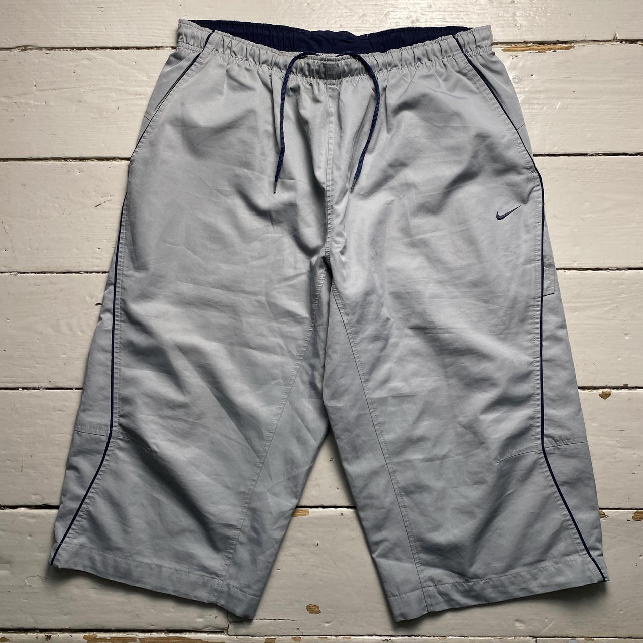 Nike Vintage Y2K Shell Trackpant Silver and Navy Shorts