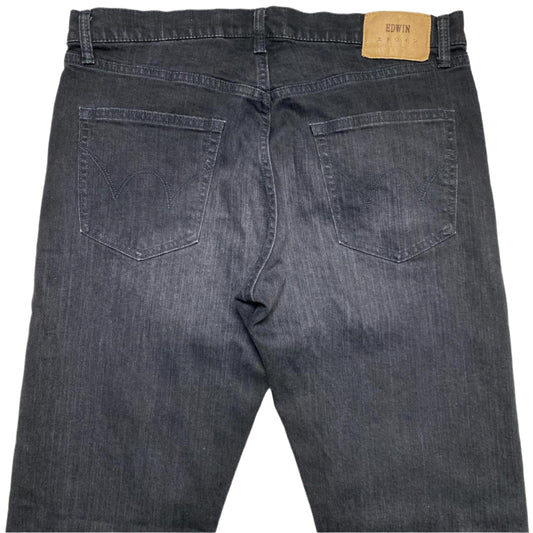 Edwin Dark Charcoal Black Regular Tapered Baggy Jeans (W 33)