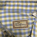 Thomas Burberry Long Sleeve Striped Checked Shirt White Blue and Yellow (L)