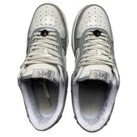 Bape Bapesta White and Grey Patent (UK 7.5)