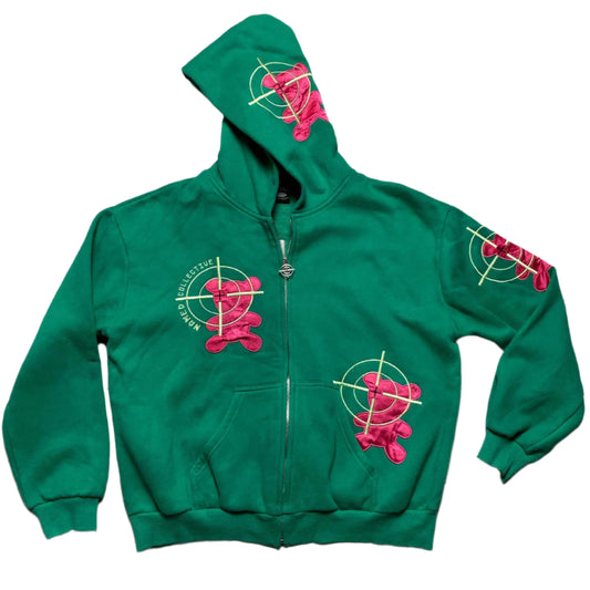 Named Collective Green and Pink Teddy Mission Hoodie (M)