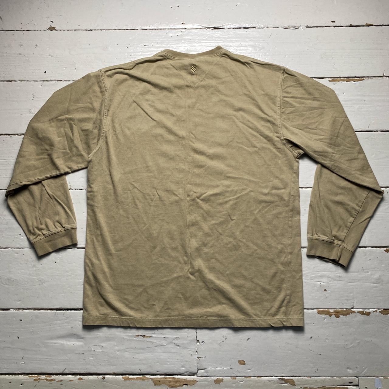 Rocawear Long Sleeve Tan Spray Paint T Shirt