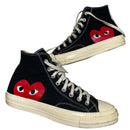 Comme Des Garcons Play Black Red and White Converse High Top Trainers (UK 10)