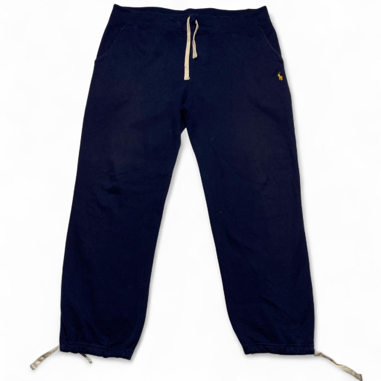 Polo Ralph Lauren Navy and Yellow Pony Baggy Y2K Joggers (XL)