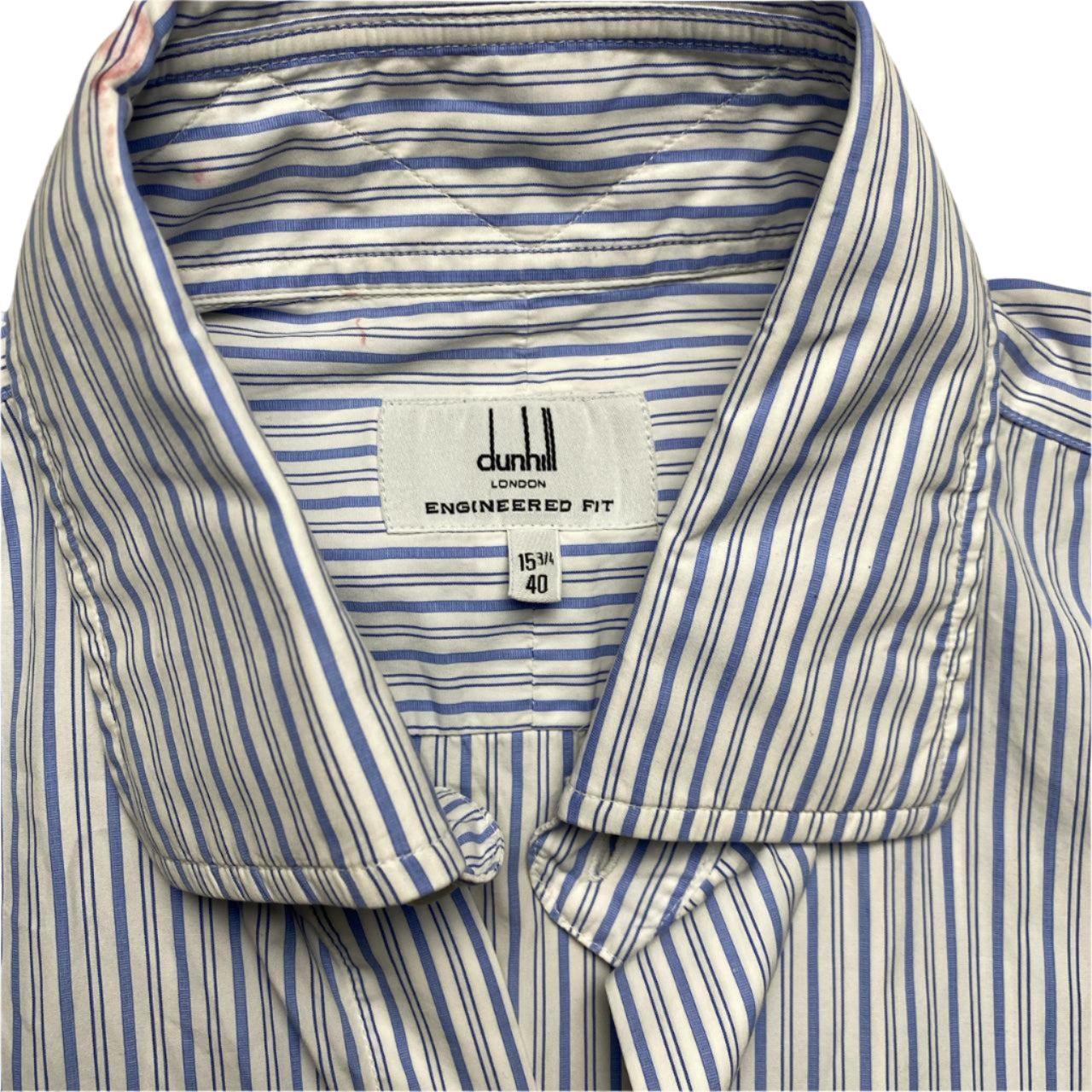 Dunhill Blue and White Pin Stripe Long Sleeve Shirt (M)