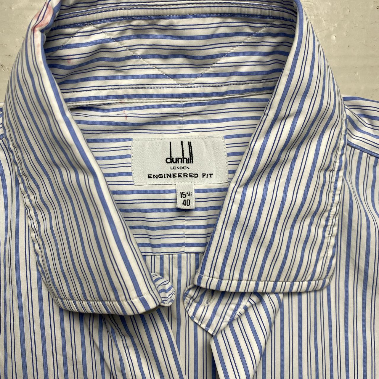 Dunhill Blue and White Pin Stripe Long Sleeve Shirt