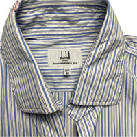 Dunhill Blue and White Pin Stripe Long Sleeve Shirt (M)