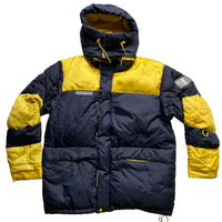 Yves Saint Laurent Vintage YSL Navy and Yellow Puffer Coat (L)