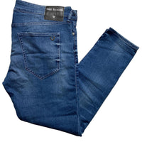 True Religon Tony Blue and Silver Horse Shoe Plaque Jeans (42W)