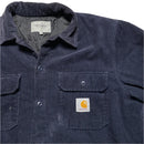 Carhartt Whitsome Shirt Jacket Navy Corduroy Button Up Quilted Jacket (M)