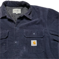 Carhartt Whitsome Shirt Jacket Navy Corduroy Button Up Quilted Jacket (M)