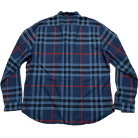 Burberry Brit Nova Check Blue Black and Red Long Sleeve Shirt (2XL)