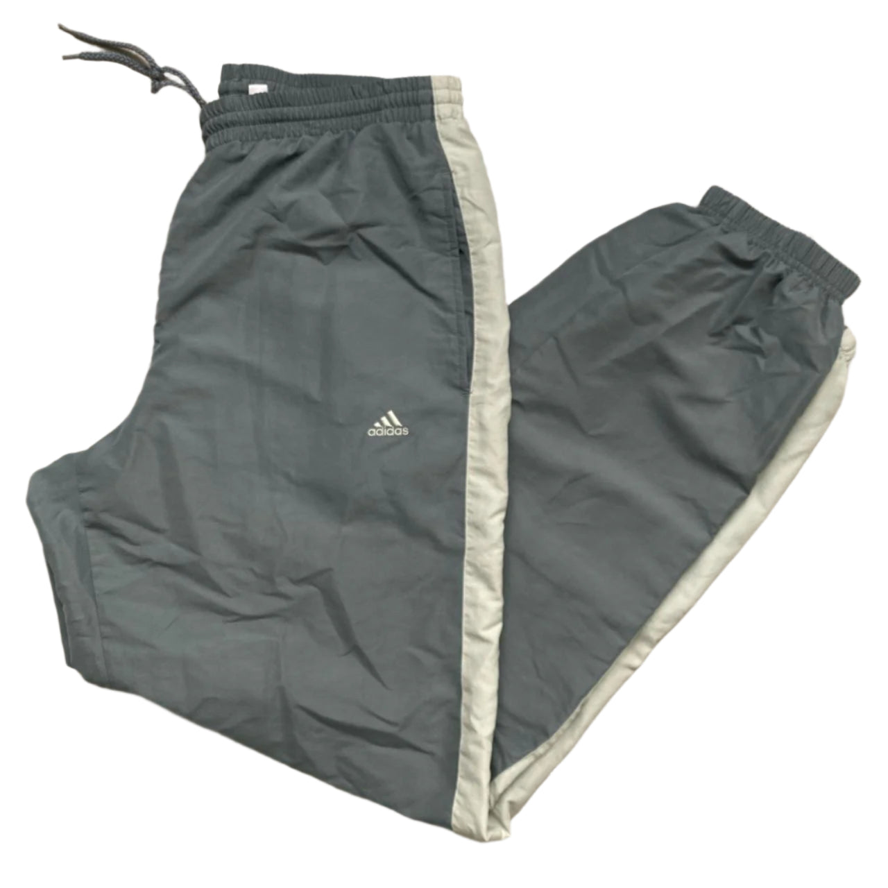 Adidas Grey and Blue Shell Trackpant Bottoms (M)
