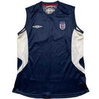 Umbro England Vintage Football Vest Navy and White (L)