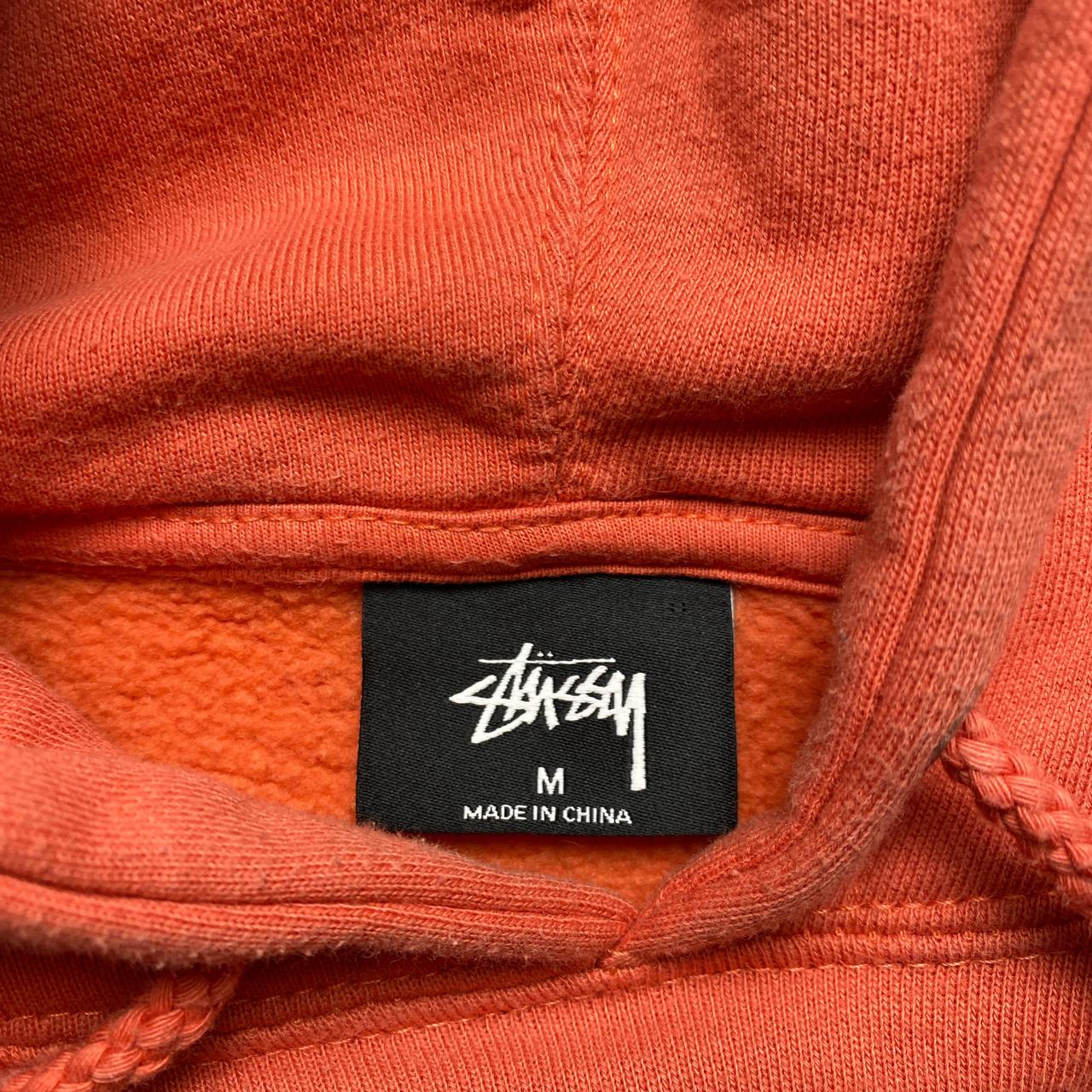 Stussy Dover Street Market Salmon Pink Orange and Black Hoodie