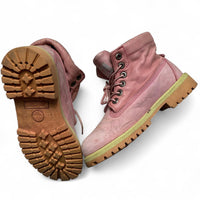 Timberland Pink and Grey Fold Over Boots (UK 3)