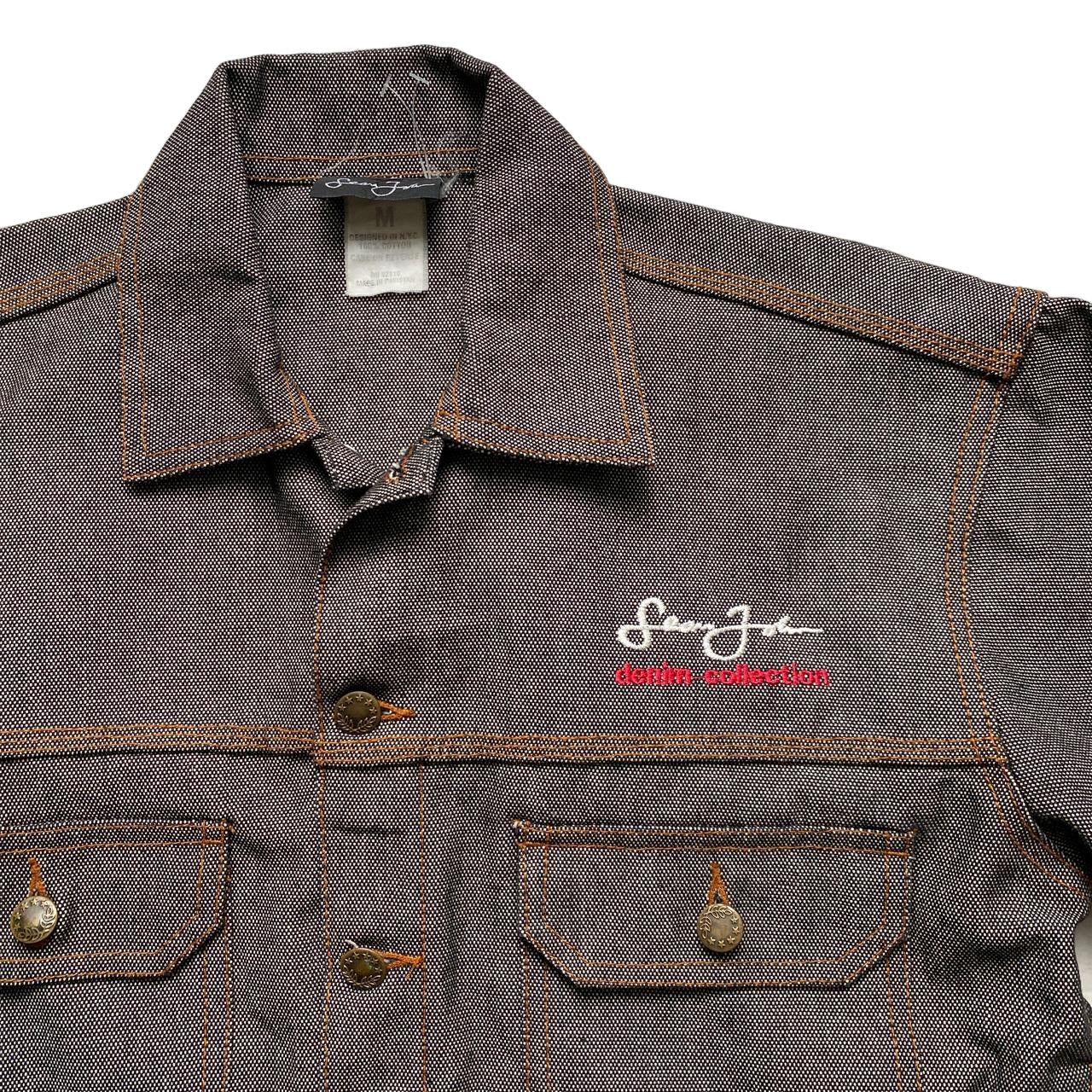 Sean John Vintage 90’s Grey Denim Jacket with Embroidery (M)