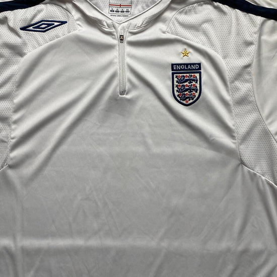 England Umbro White and Navy Vintage Football Jersey (XL)
