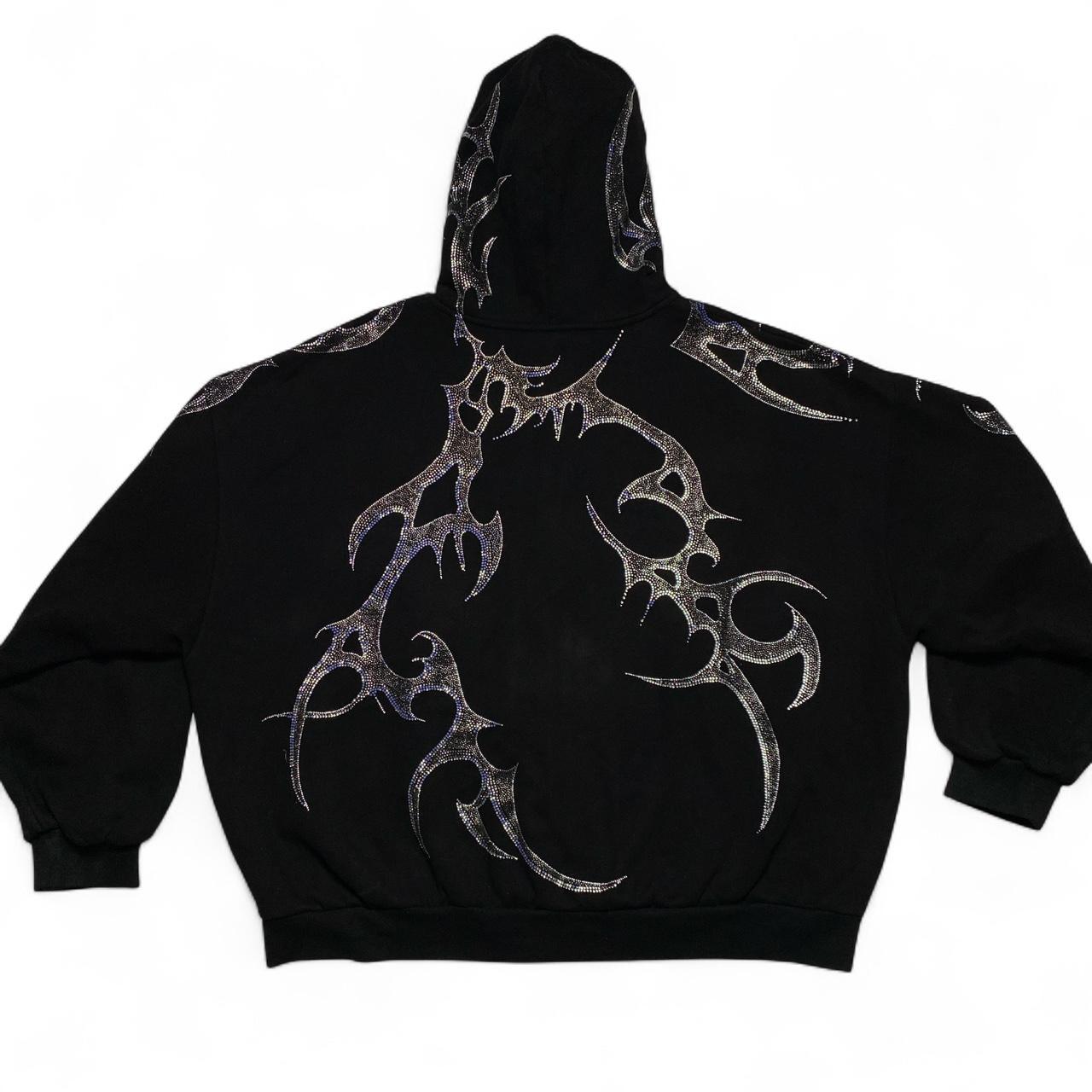 Named Collective Diamante Rhinestone Black Thorns Hoodie (2XL)