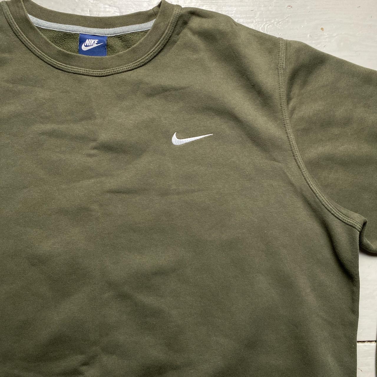 Nike Swoosh Khaki and White Jumper