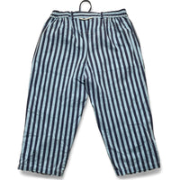 Deal UK Lightweight Blue Striped 3/4 Lounge Shorts (L)