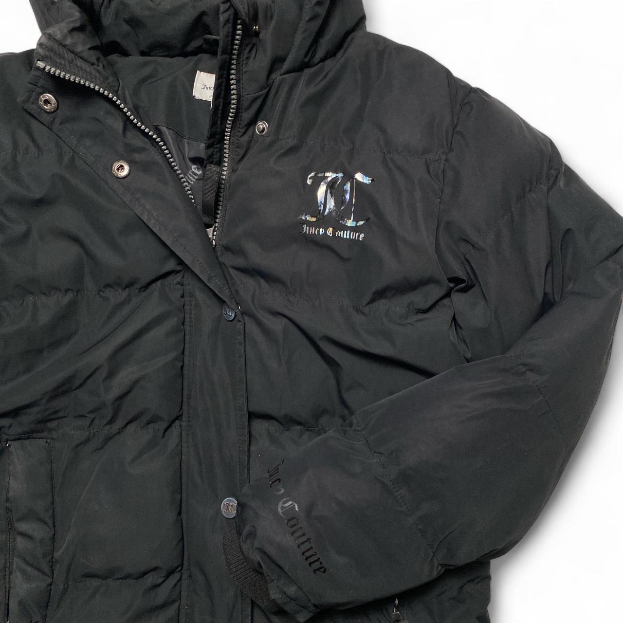 Juicy Couture Womens Black Long Puffer Coat