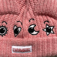 Charles Jeffrey Loverboy Pink Cartoon Creature Beanie Hat (XS/S)