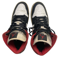 Nike Jordan 1 Mid Black Red and White (UK 9.5)