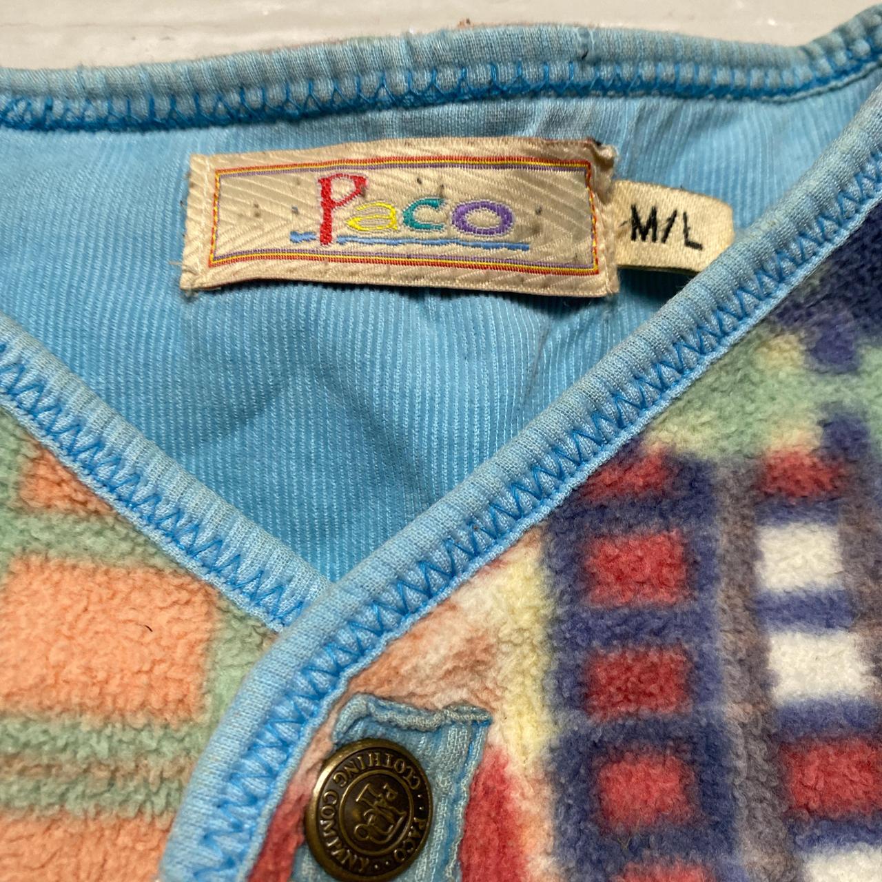 Paco Vintage 90’s Multi Coloured Towelling Patchwork Gilet Vest (M)