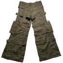 Criminal Damage Bondage Baggy Cargo Khaki Green and Orange Combat Trousers (32W)