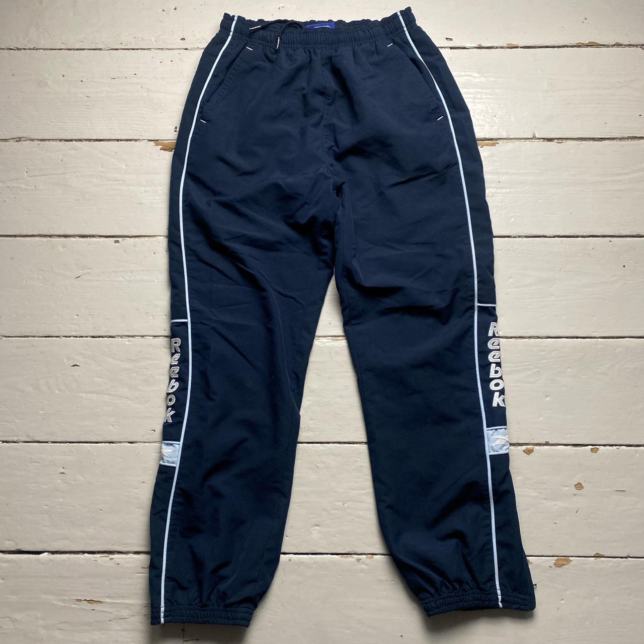 Reebok Navy Baby Blue and White Shell Trackpant Bottoms