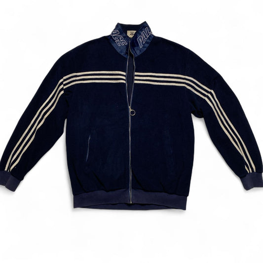 Adidas Palace Navy Fleece Zip Jumper Navy and White