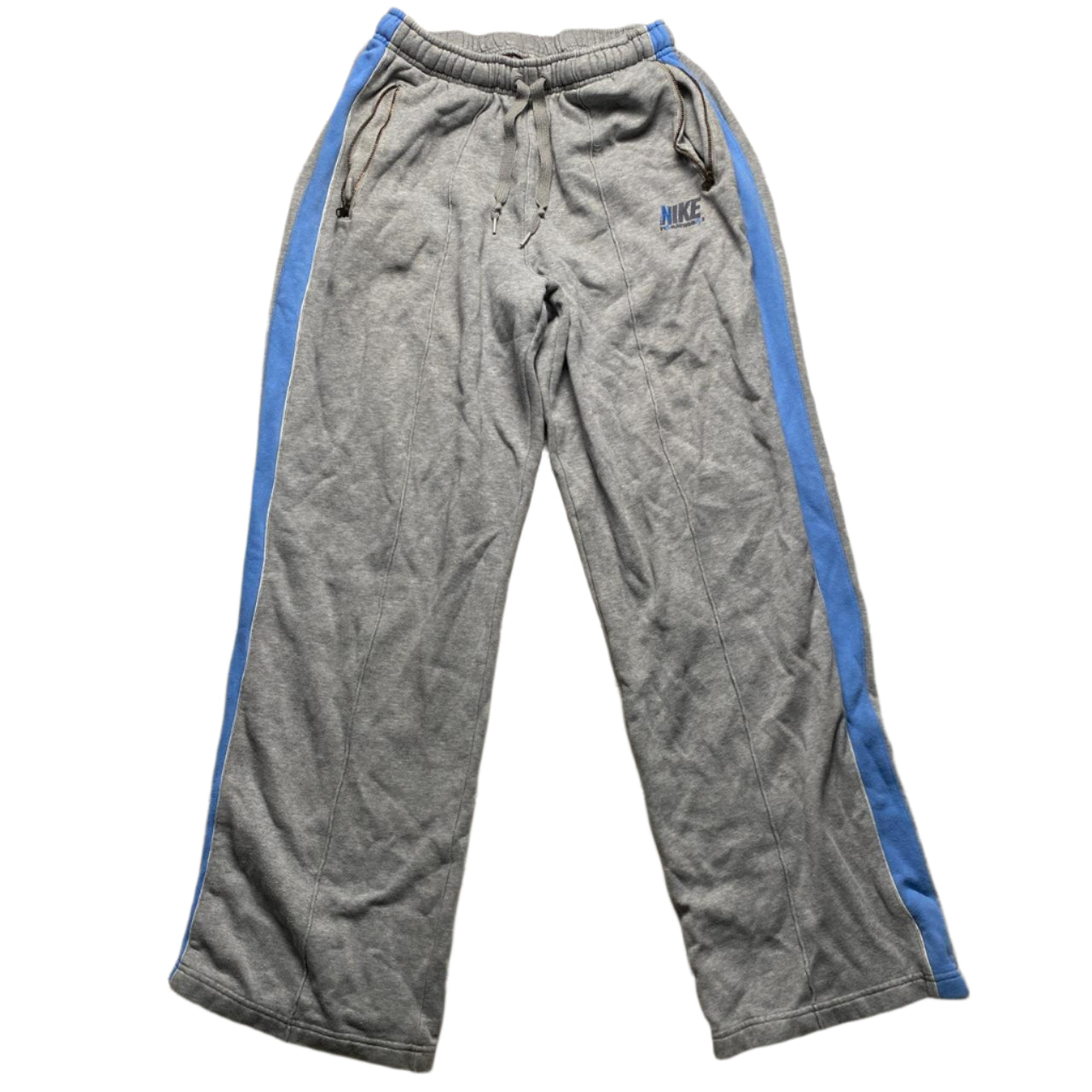 Nike Marathon Vintage y2k Grey and Blue Baggy Joggers (M)