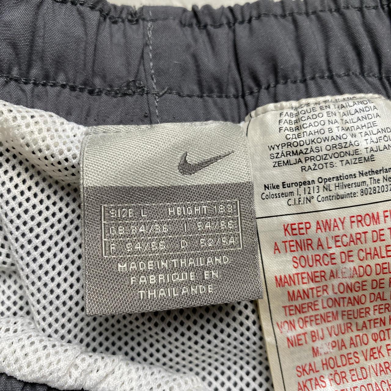 Nike Vintage Grey and Black Swoosh Y2K Shell Trackpant Shorts