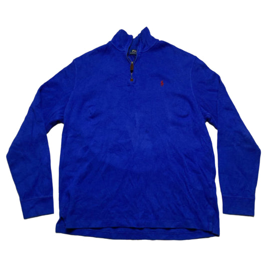 Polo Ralph Lauren Blue and Red Quarter Zip Jumper (L)