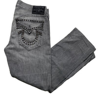 True Religion Grey Studded Jeans (38W)