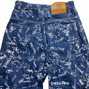 Raw Blue Anarchy All Over Paint Prints Jort Jean Shorts (28W)