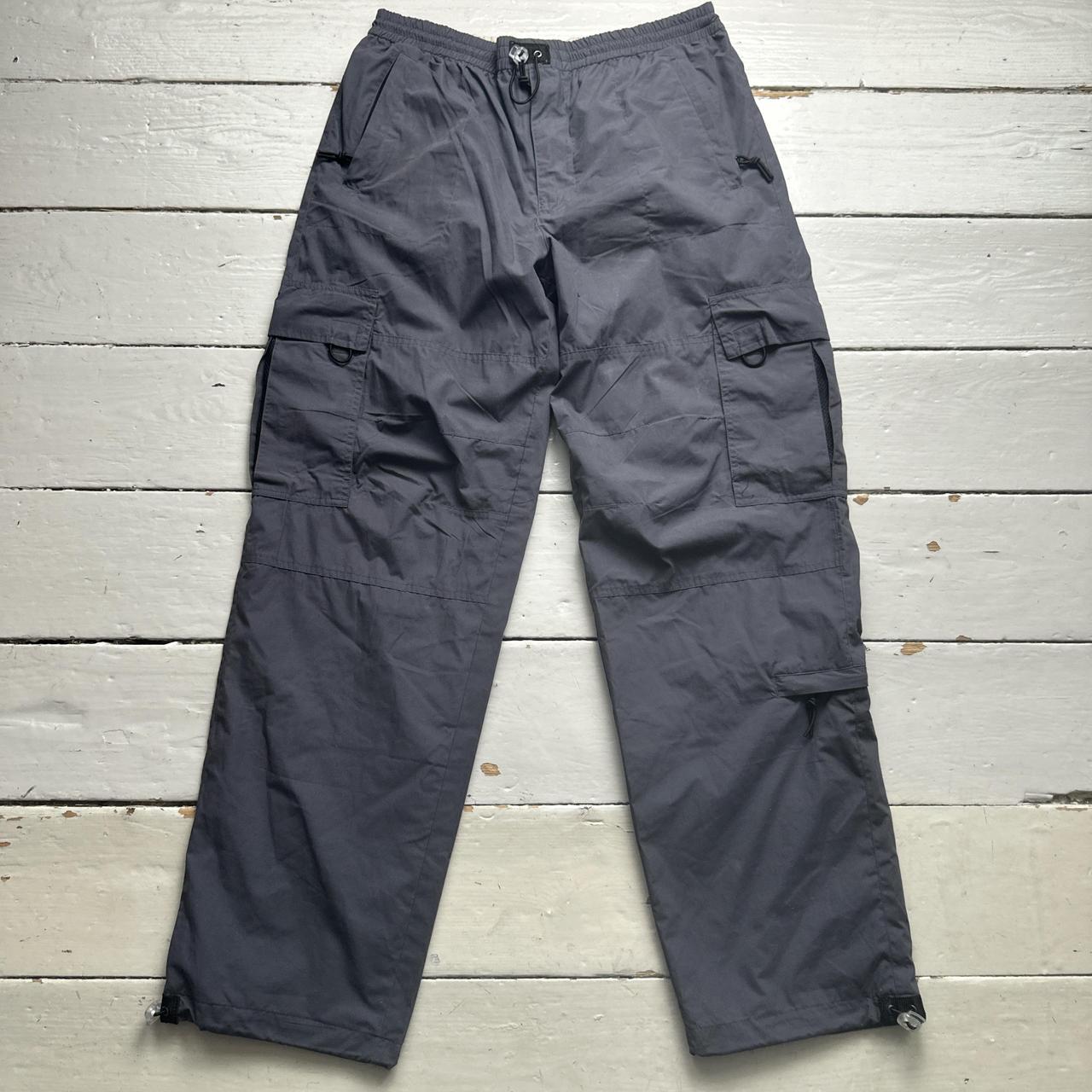 Criminal Damage Grey Cargo Baggy Trousers