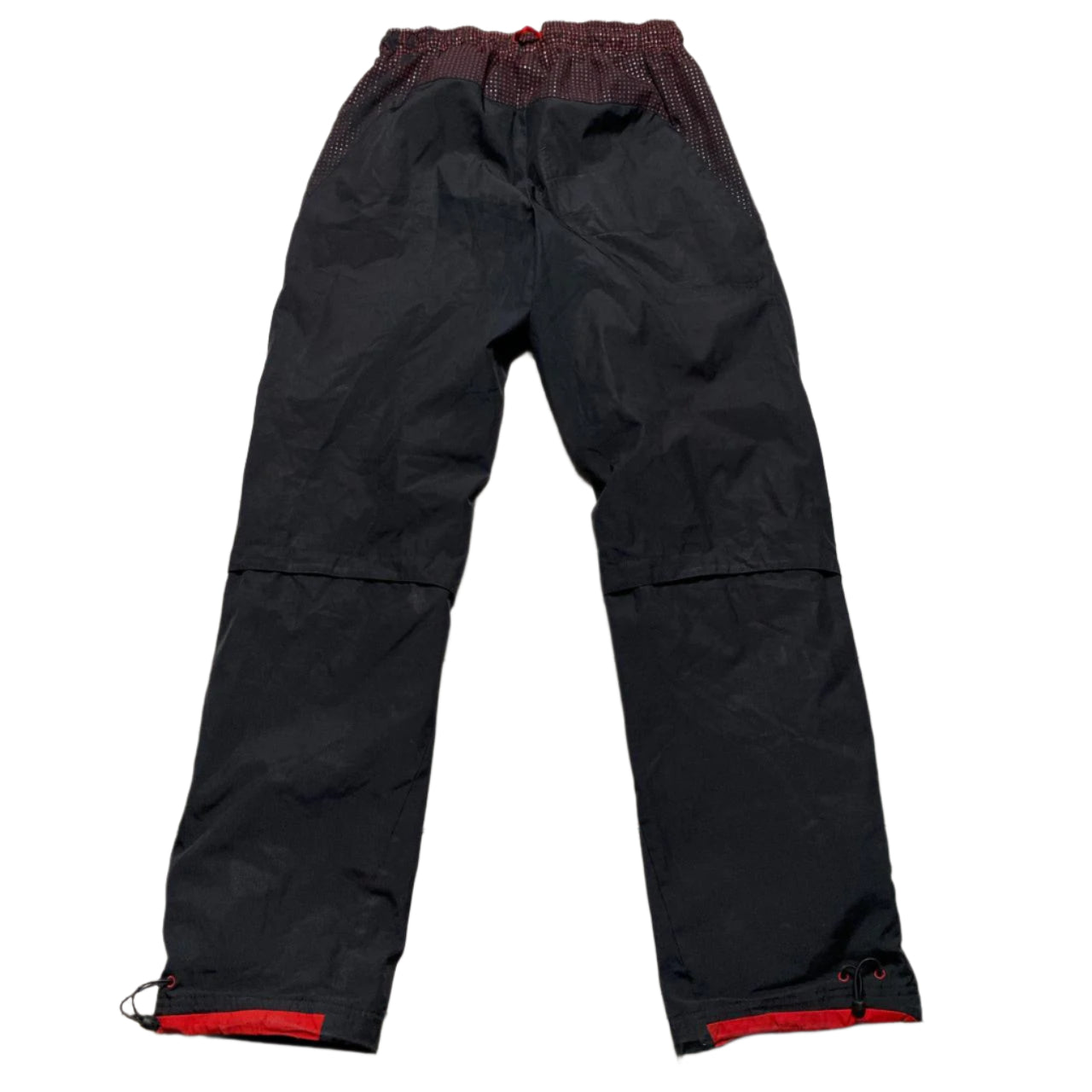 Nike Athletic Vintage y2k Black and Red Shell Trackpant Baggy Bottoms (S)