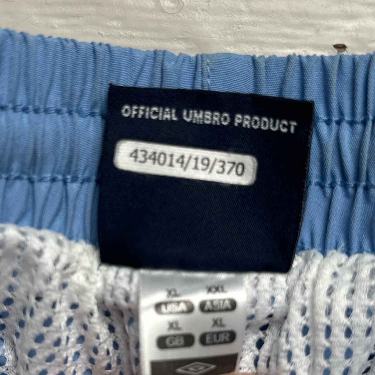 Umbro Vintage Light Blue and Navy Shell Trackpant Shorts